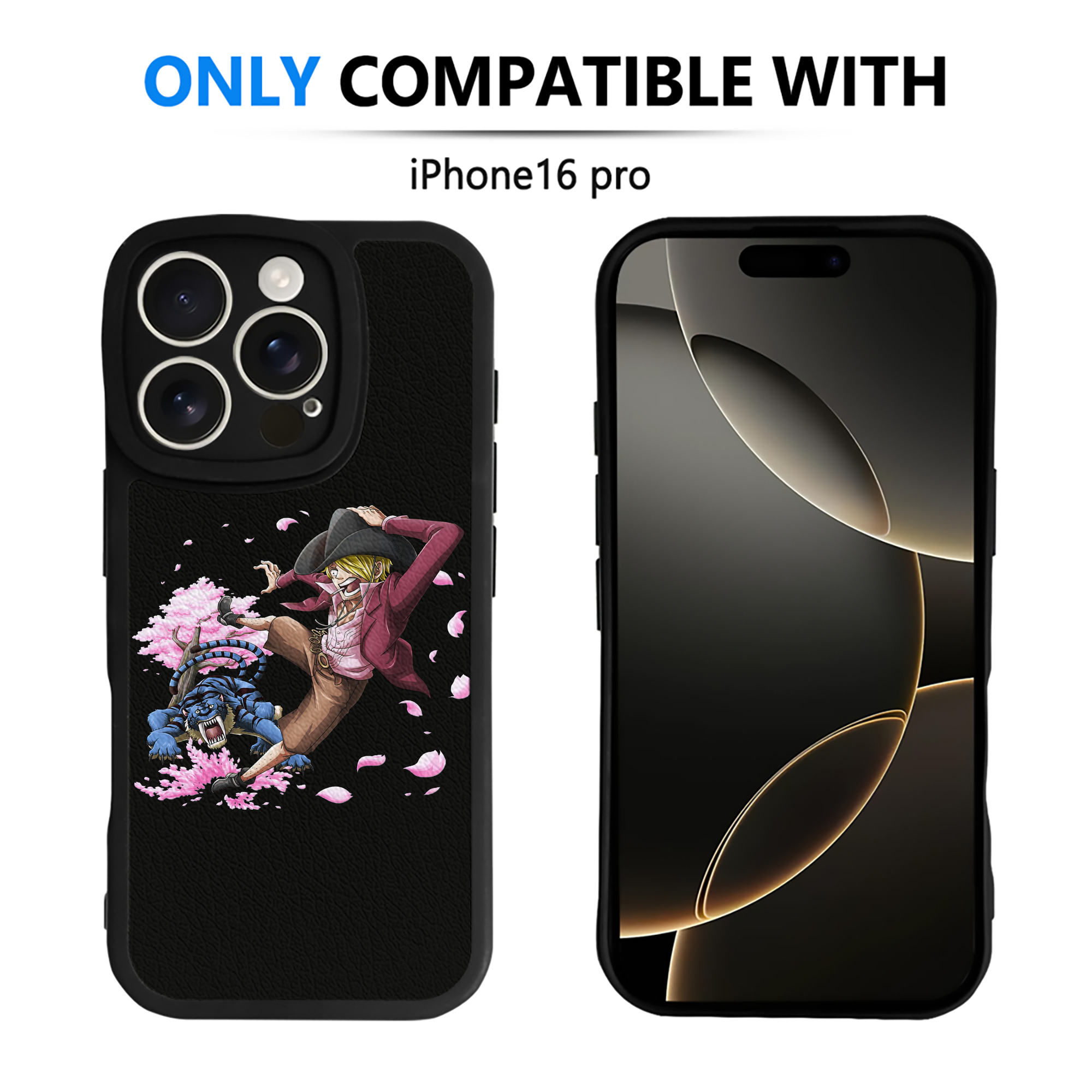 （画像用） ワンピース サンジ ONE PIECE Sanji 【iPhone 16シリーズ対応】シリコンスマホケース（レザー調） 材質：シリコン